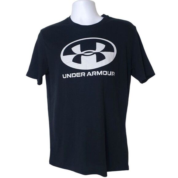 Under Armour Mens Tee M Black Locker Tag Wordmark HeatGear Loose Fit T-Shirt - Picture 3 of 8
